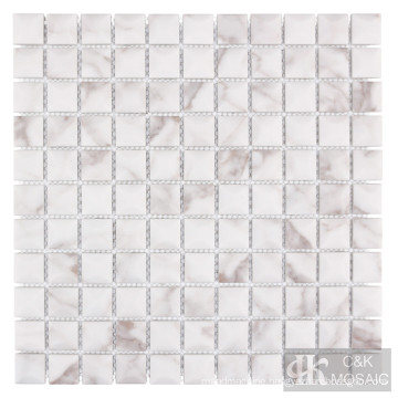 3D Sqaure Calacatta Gold Marble Printing Glass Mosaic